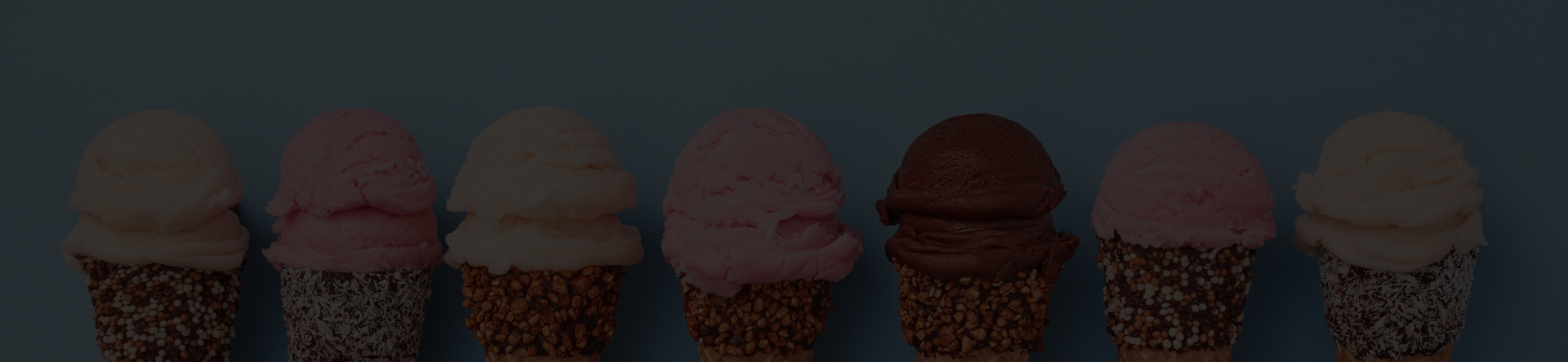 selezione di coni gelato